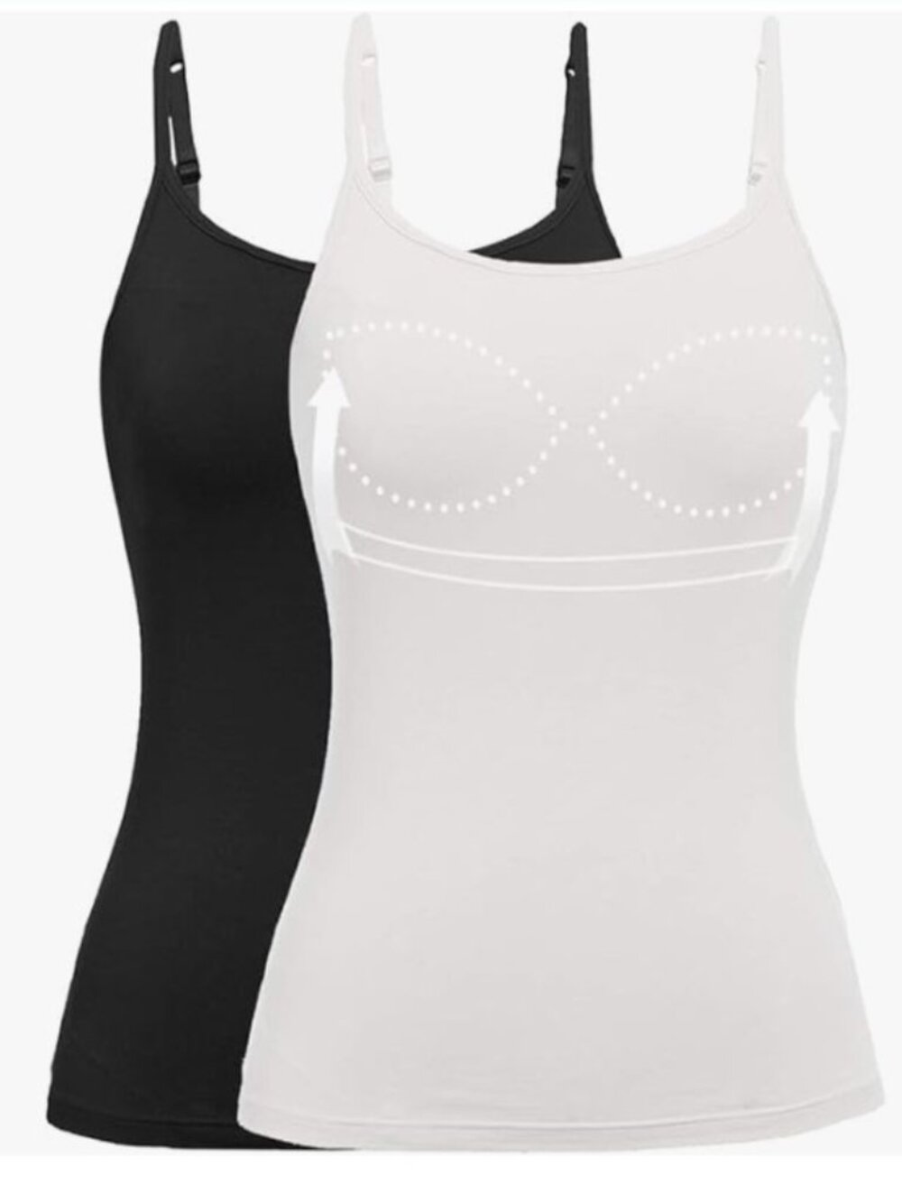 ANYFITTING 🟣 Size XXL Bundle of 2 Adjustable Strap Tanks with Built-in Bra